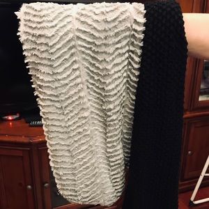 Scarves, two bundled scarves.